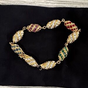 Source Unknown Gold Bracelet with Multicolor Gems